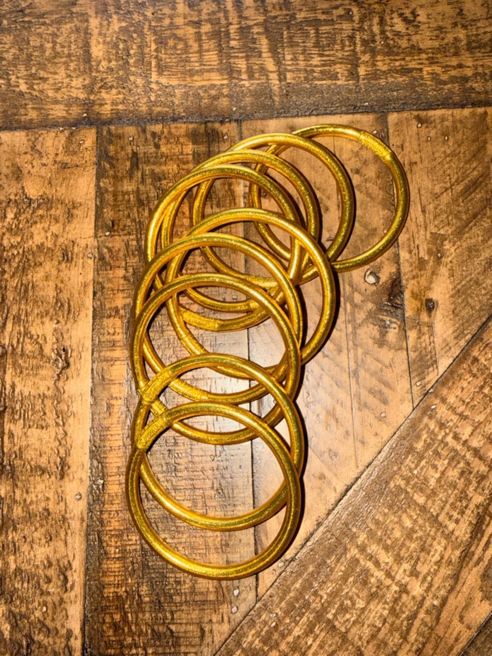 BuDhaGirl Gold All Weather Bangles (Set of 9) - Serenity Prayer